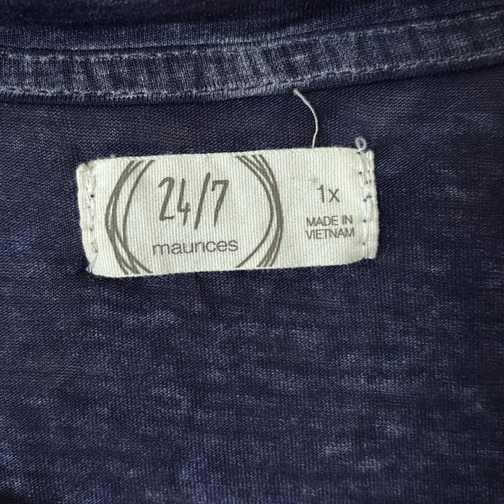 Maurice’s 24/7 Women’s Plus Size Top 1X Blue/Yellow - Picture 3 of 7
